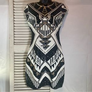 Sequined party dress.